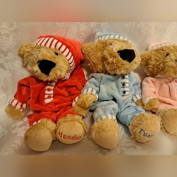 F.A.O. SCHWARZ Sleepy Time Teddy Bears Days Of The Week! - Picture 4 of 16